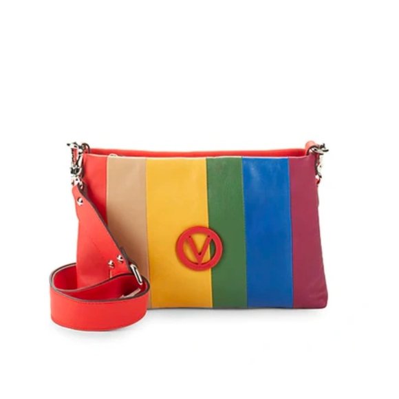 ValentinoRainbow Leather Crossbody Bag in Multi